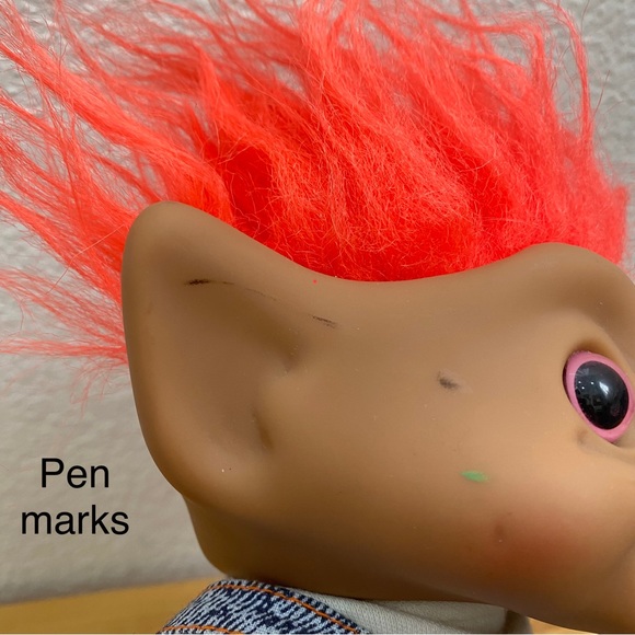 Vintage Ace Novelty Orange Hair 8” Troll Doll - Picture 8 of 11